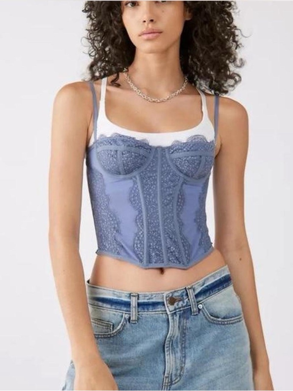 out from under modern love corset in slate blue - Picture 7 of 8